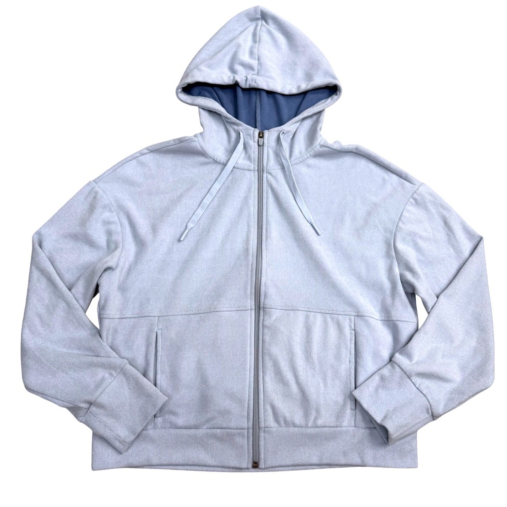 RBX Full Zip Hoodie Jacket Womens Size M Light Blue Soft Cozy Active